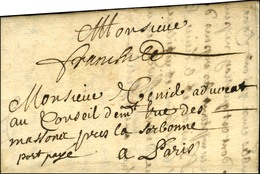 Lettre Avec Texte Daté De Fontenay Le Comte Pour Paris. Au Recto, Mention Manuscrite '' Franche '' (L N° 4). 1701. - TB. - Otros & Sin Clasificación
