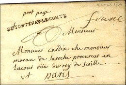 DEFONTENAY.LE.COMTE (L N° 1) + '' Port Payé '' (L N° 4) Sur Lettre Datée Du 5 Avril 1734 Pour Paris. - SUP. - R. - Otros & Sin Clasificación