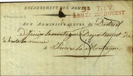 3E DIV. / ARMEE DE L'OUEST Rouge Sur Lettre Avec Texte Daté De Fontenay Le Peuple Le 23 Brumaire An 3 Adressée à Irieix  - Other & Unclassified