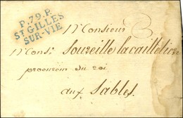 P.79.P. / ST GILLES / SUR-VIE Bleu Sur Lettre Avec Texte Daté St Jean De Mont Le 12 Février 1819. - SUP. - R. - Otros & Sin Clasificación