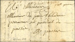 '' Chatâigneraie '' (L N° 1) + '' Port Payé '' (L N° 3) Sur Lettre Avec Texte Daté à St Pierre Du Chemin Le 12 Juin 1739 - Otros & Sin Clasificación