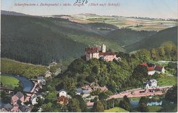 AK Scharfenstein Burg Bahnhof Fliegeraufnahme Luftbild A Venusberg Gelenau Griessbach Großolbersdorf Warmbad Erzgebirge - Zschopau