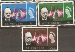 St Vincent 1966  SG 246-8  Churchill Part Set Mounted Mint - St.Vincent (...-1979)