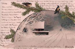 Mailick, Paysage D'hiver, Oiseaux, Litho (24.12.00) - Mailick, Alfred