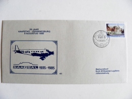 Cover South Africa RSA 1985 Plane Avion Airplane Saa Sal - Brieven En Documenten