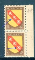 France - N° 757, 2 Exemplaires Se Tenant Avec Les Ailes Coupées, Neufs Luxes - Ref V473 - Unused Stamps