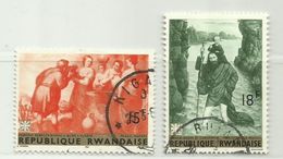 Timbre Rwanda N° 210 - 211 - Oblitérés