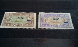 ULTRA RARE PAIR 2+5F ST.PIERRE&MIQUELON OVERPRINT 25C FRANCE COLONIES STAMP TIMBRE - Neufs