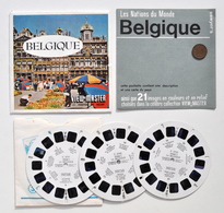 VIEW-MASTER : BELGIQUE (Belgium) + Pièce 20 Centimes 1954 / Waterloo, Louvain, Dinant, Bastogne, Eupen, Ostende, Gand .. - Stereoscopes - Side-by-side Viewers