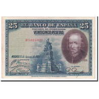 Billet, Espagne, 25 Pesetas, 1928, 1928-08-15, KM:74b, TTB+ - 1-2-5-25 Pesetas