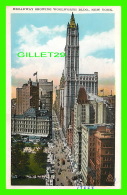 NEW YORK CITY, NY - BROADWAY SHOWING WOOLWORTH BLDG - AMERICAN STUDIO - TRAVEL IN 1930 - - Broadway