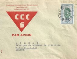 Airmail Brief  "Compagnie Commerciale Congo-Suisse, Léopoldville"           1952 - Lettres & Documents