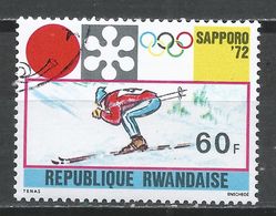 Rwanda 1971. Scott #443 (U) Winter Olympic Games, Sapporo, Downhill Skiing - Oblitérés