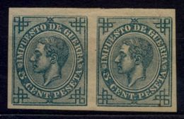 1876 , ALFONSO XII , ED. 183S *  , PAREJA HORIZONTAL SIN DENTAR - Nuevos