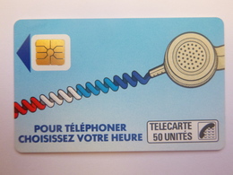 France - Télécarte Cordons - SO2 - 50 Unités - Fond Bleu AE Texte 4 Lignes - Utilisée - Telefonschnur (Cordon)