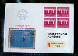 Suisse - 1984 Lettres Europa Emission 1er Jour - Reco. Ayant Voyagé - Storia Postale