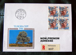 Suisse - 1986 Lettres Europa Emission 1er Jour - Reco. Ayant Voyagé - Brieven En Documenten