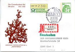 BRD Privatganzsachenumschlag PU113 C2/008 ZF "Der Gartenbaukreis Kiel" SSt 23.6.1985 KIEL 1 - Enveloppes Privées - Oblitérées