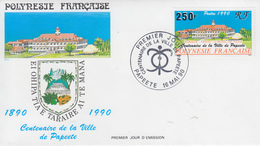 Enveloppe  FDC  1er  Jour   POLYNESIE   Centenaire  De  La  Ville  De  PAPEETE   1990 - FDC