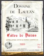 725 - Côtes De Dras - 1989 - Domaine De Laulan - Earl Geoffroy Viticulteur Récoltant Pa Duras Lot Et Garonne - Languedoc-Roussillon