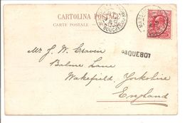 Paquebot Marseille 1903 Sur TP Great Britain.Cp Napoli Vesuvio éruption - Maritime Post