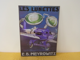 Plaque Métal "LES LUNETTES E.B.MEYROWITZ" - Plaques En Tôle (après 1960)