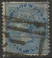 India  - 1865 Queen Victoria 1/2a Used   SG 54  Sc 20 - 1858-79 Compagnie Des Indes & Gouvernement De La Reine