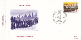 2249  TOUR P824 FDC   Tourisme Veurne Furnes 25-4-1987 1000 Bruxelles €2 - 1981-1990