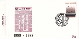 2272 MET P845 FDC   Journal Het Laatste Nieuws 12-12-1987 1180 Bruxelles €2 - 1981-1990