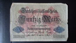 Deutsches Reich 50 Mark Darlehenskassenschein ( 5.8.1914) ( Rosenberg 50 B/ Pick 49) - 50 Mark