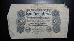 Deutsches Reich 100 Mark  ( 4.8.1922) ( Rosenberg 72/ Pick 75) - 100 Mark