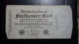 Deutsches Reich 500 Mark  ( 7.7.1922) ( Rosenberg 71 C/ Pick 74) - 500 Mark