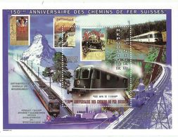 1997 Niger Anniversary Of Swiss Suisse Trains Railways 2 Souvenir Sheets - Niger (1960-...)