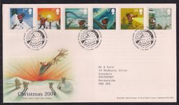 GB 2004 QE2 FDC Christmas Set Of Stamps SHS Edinburgh Pmk ( M799 ) - 2001-2010 Decimal Issues