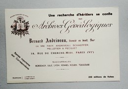 Buvard Archives Généalogiques Andriveau 18, Rue Du Cherche-Midi Paris - G