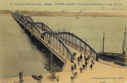 Afrique Occidentale - Sénégal, Saint-Louis, Le Pont Faidherbe - Collection Fortier, Carte Colorisée, Vernie N° 11 - Sénégal