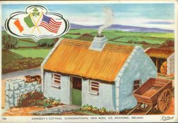 Irelande - Postcard Written In 1963  -   Kennedy's Cottage, Dunganstown,New Ross - Co.Wexford  - 2/scan - Wexford