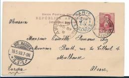 Arg147 -  ARGENTINIEN / Mendoza 1893 Nach Mühlhausen (Elsass) - Lettres & Documents