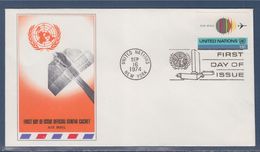 = Globe Et Avion Enveloppe 1er Jour New-York 16.9.74 N°PA19 Série Courante - FDC