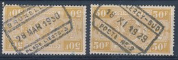 TR 166 (2x) - "BRUXELLES - PLACE LIEDTS 3" + "CHARLEROY-SUD - POSTE Nr 2" - (ref. LVS-20.694) - Gebraucht