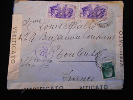 Enveloppe 1940 Italie Verificato Per Censura Poste Italiane Lettre  CL18 - Other & Unclassified