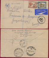 SOUTH AFRICA-GREECE-YUGOSLAVIA, REGISTERED AIRMAIL LETTER SPRINGS-ATHENS To BELGRADE 1937 RARE!!!! - Aéreo