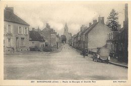 CPA Sancergues Route De Bourges Et Grande Rue - Sancergues