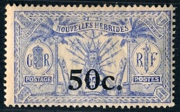 NOUVELLES HEBRIDES 1924 - Yv. 76 *   Cote= 5,00 EUR - Idole Indigène 50c Sur 25c ; Sans Filigrane  ..Réf.AFA22974 - Neufs