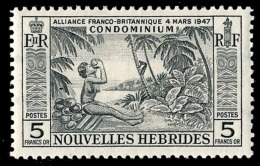 NOUVELLES HEBRIDES 1957 - Yv. 185 *   Cote= 24,00 EUR - Noix De Coco 5f  ..Réf.AFA22989 - Unused Stamps