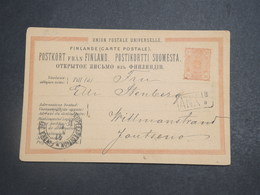 FINLANDE - Entier Postal Pour Jantseno En 1884 - L 15159 - Lettres & Documents