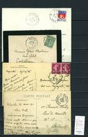 Lettres  Cachet  Convoyeur Brive à Cahors Et Retour - 4 Piéces - Railway Post