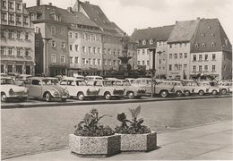 AK Freiberg Sachsen Obermarkt Gasthof Bierstübl Parkplatz Trabant 500 P50 600 P60 Wartburg VW Käfer Wolga Tatra DDR - Freiberg (Sachsen)