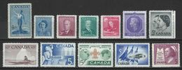 Canada Lot Of 12 1947-58 * MH - Verzamelingen