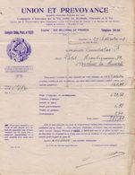 1928: Lettre De ## UNION Et PRÉVOYANCE, Rue Royale, 93, BR. ##  à ## Mr. F. CAUDERLIER, Rue Petit Mouligneau, 72, ... - Bank & Insurance